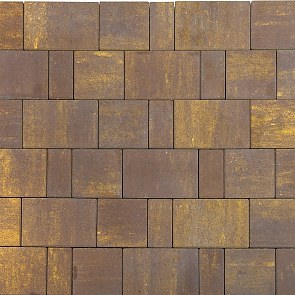 Тротуарная плитка вибропрессованная Старый город Ландхаус Color Mix тип 18 Мускат | 80х160 | BRAER