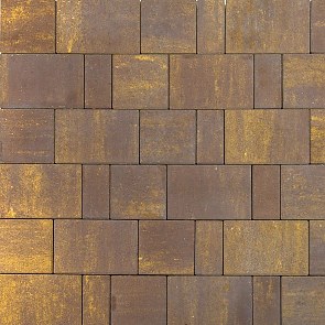 Тротуарная плитка вибропрессованная Старый город Ландхаус Color Mix тип 18 Мускат | 240х160х80 | BRAER